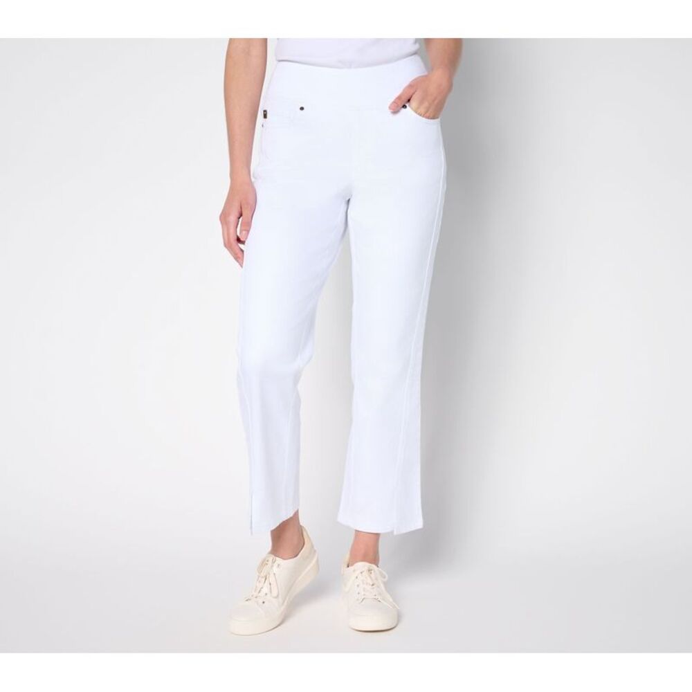 Gloria Vanderbilt Women's Petite Pants 8P Tripleluxe Twill Seamed White A691879